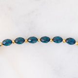 Braccialetto vintage in oro giallo 9K con pietre blu e pirite