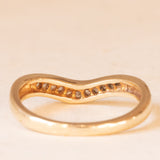 Anello a “V” vintage in oro giallo 9K con diamanti (0.07ctw ca.)