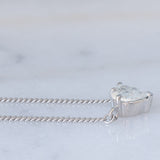 Collana vintage in platino con diamante a cuore (1ct)