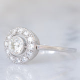 Anello “target” Art Déco in platino con diamanti (0.74ctw ca.), anni ‘20/‘30