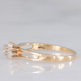 Anello a margherita in oro giallo 9K con diamanti (0.20ctw ca.), anno 1975