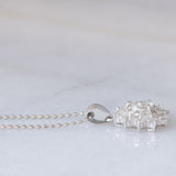 Collana vintage in platino con ciondolo con diamanti (0.56ctw), anni ‘80/‘90