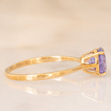 Solitario vintage in oro giallo 9K con tanzanite (1.80ct ca.)