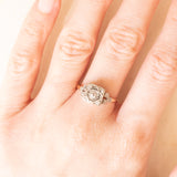 Anello Art Déco in oro giallo 14K e argento con diamanti (0.24ctw ca.), anni ‘20/‘30