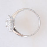 Anello a margherita in platino con diamanti (1ctw), anni ‘90