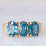 Trilogy vintage con kyaniti (2.75ctw ca.) e zirconi bianchi, anni ‘80