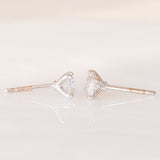 Orecchini punto luce in oro bianco 18K con diamanti di taglio vecchia Europa (0.81ctw ca.)