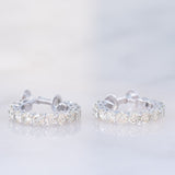 Orecchini a cerchio vintage in oro bianco 18K con diamanti (1.46ctw)