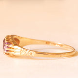 Anello vintage in oro giallo 9K con ametiste (0.50ctw ca.) e diamanti, anno 1990