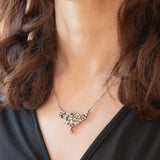 Collier Art Nouveau in oro bianco 14K con diamanti (0.90ctw ca.), anni ‘10/‘20