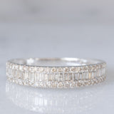 Anello a fascia in oro bianco 18K con diamanti (0.50ctw), anni ‘70/‘80