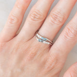 Anello contrarier vintage in platino con alessandriti (0.30ctw) e diamanti (0.21ctw)