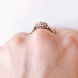 Anello vintage in oro giallo e bianco 9K con diamanti (0.15ct ca.), anni ‘70