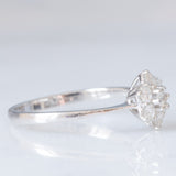 Anello a margherita vintage in oro bianco 14K con diamanti di taglio brillante (0.55ctw ca.), anni ‘80