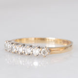 Veretta vintage in oro giallo 9K con diamanti di taglio brillante (0.20ctw ca.), anno 1989
