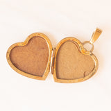 Ciondolo portafoto vintage a forma di cuore in oro giallo 8K, anni ‘50