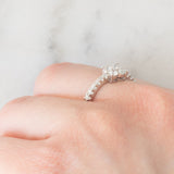 Anello a fiore vintage in platino con diamanti di taglio brillante (0.45ctw), anni ‘90