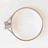 Solitario vintage in oro bianco 9K con tanzanite (0.15ct ca.), anni ‘90