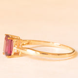 Anello vintage in oro giallo 9K con ametista (0.80ct ca.), anni ‘70/‘80