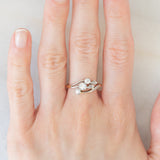 Anello Art Nouveau in oro giallo e bianco 14K con diamanti (0.30ctw ca.), anni ‘20