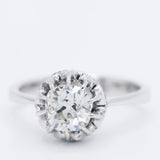 Solitario in oro bianco 18K con diamante di taglio vecchia miniera (0.97ct ca.)