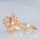 Anello vintage in oro giallo 14K con diamanti di taglio brillante (1.90ctw ca.), anni ‘70