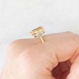 Anello da cocktail vintage in oro giallo 9K con quarzo citrino (2.20ct ca.) e diamanti, anno 2010