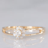 Anello a margherita in oro giallo 9K con diamanti (0.20ctw ca.), anno 1975