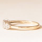 Anello vintage in oro giallo 9K con diamanti (0.20ctw ca.), anni ‘80/‘90