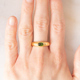 Anello a fascia in oro giallo 8K con cromodiopside (0.50ct ca.), anni ‘70/‘80