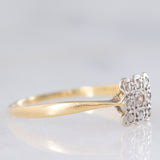 Anello antico in oro giallo 18K e platino con diamanti (0.09ctw ca.), anni ‘10/‘20