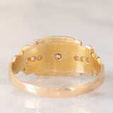Anello antico in oro giallo 14K con diamanti di taglio rosetta (0.08ctw ca.), anni ‘10