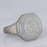 Anello medievale in argento con incisioni di una colomba, XI/XIV secolo d.C.