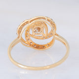 Anello tourbillion in oro giallo 18K con diamanti (0.45ctw), anni ‘80