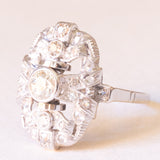 Anello Art Déco in platino e in oro bianco 14K con diamanti (0.87ctw ca.), anni ‘30