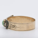 Anello antico a forma di cintura con fibbia in oro giallo 8K con turchese e perline bianche, anni ‘10/‘20