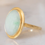 Anello vintage in oro giallo 18K con giada (8.50ct ca.), anni ‘70