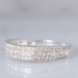 Anello a fascia in oro bianco 18K con diamanti (0.50ctw), anni ‘70/‘80
