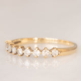 Mezzo eternity vintage in oro giallo 9K con diamanti di taglio brillante (0.27ctw ca.)