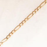 Braccialetto vintage con maglia figaro in oro giallo 9K
