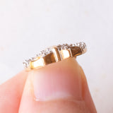 Collana vintage con catenina in oro giallo 9K con ciondolo con farfalla in oro giallo e bianco 9K con diamanti (0.24ctw ca.), anni ‘90