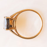 Anello da cocktail vintage in oro giallo 9K con quarzo nero (3ct ca.), anno 2006