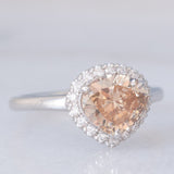 Anello a margherita vintage con diamante fancy di 1.68ct e con diamanti bianchi di contorno, anni ‘90/anni ‘2000
