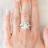 Anello ballerina vintage in oro bianco 18K con diamanti (1ctw ca.), anni ‘80