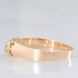 Solitario antico a fascia in oro giallo 14K con diamante di taglio rosetta (0.25ct ca.), primi del ‘900