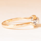 Anello bypass in oro giallo e bianco 9K con diamanti di taglio brillante (0.26ctw ca.), anno 1986