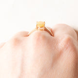 Anello solitario in oro giallo 10K con opale giallo (1.20ct ca.), anno 2014