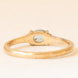 Anello solitario vintage in oro giallo 9K con topazio azzurro (0.35ct ca.), anno 1989