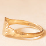 Anello da sigillo vintage in oro giallo 9K, anno 1992