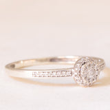 Anello vintage in oro bianco 9K con diamanti (0.22ctw ca.), anni ‘90